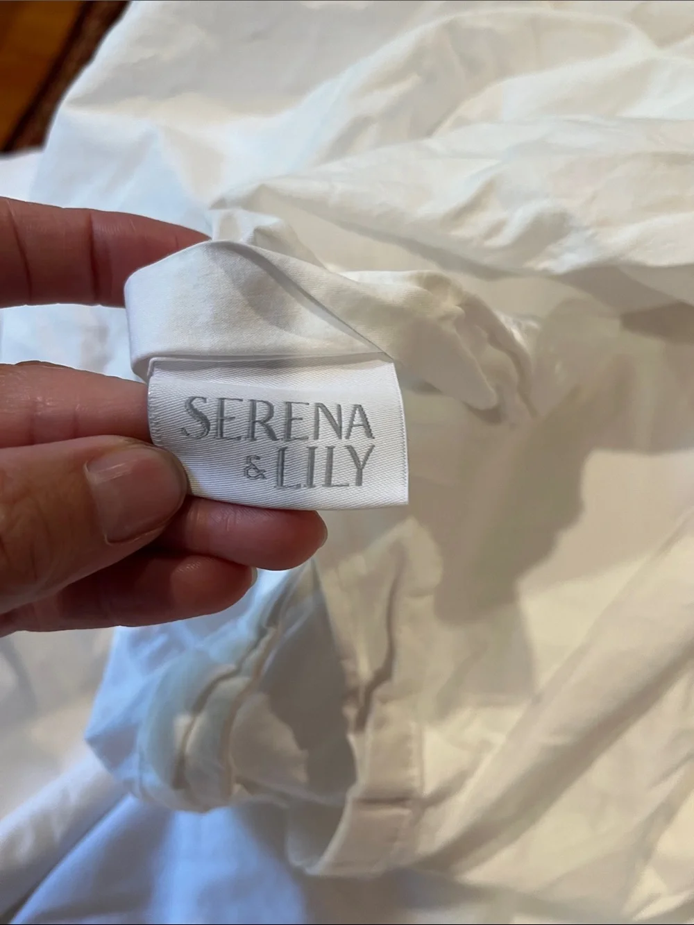 SERENA & LILY *King* Solid White Percale Duvet Cover 100% Cotton